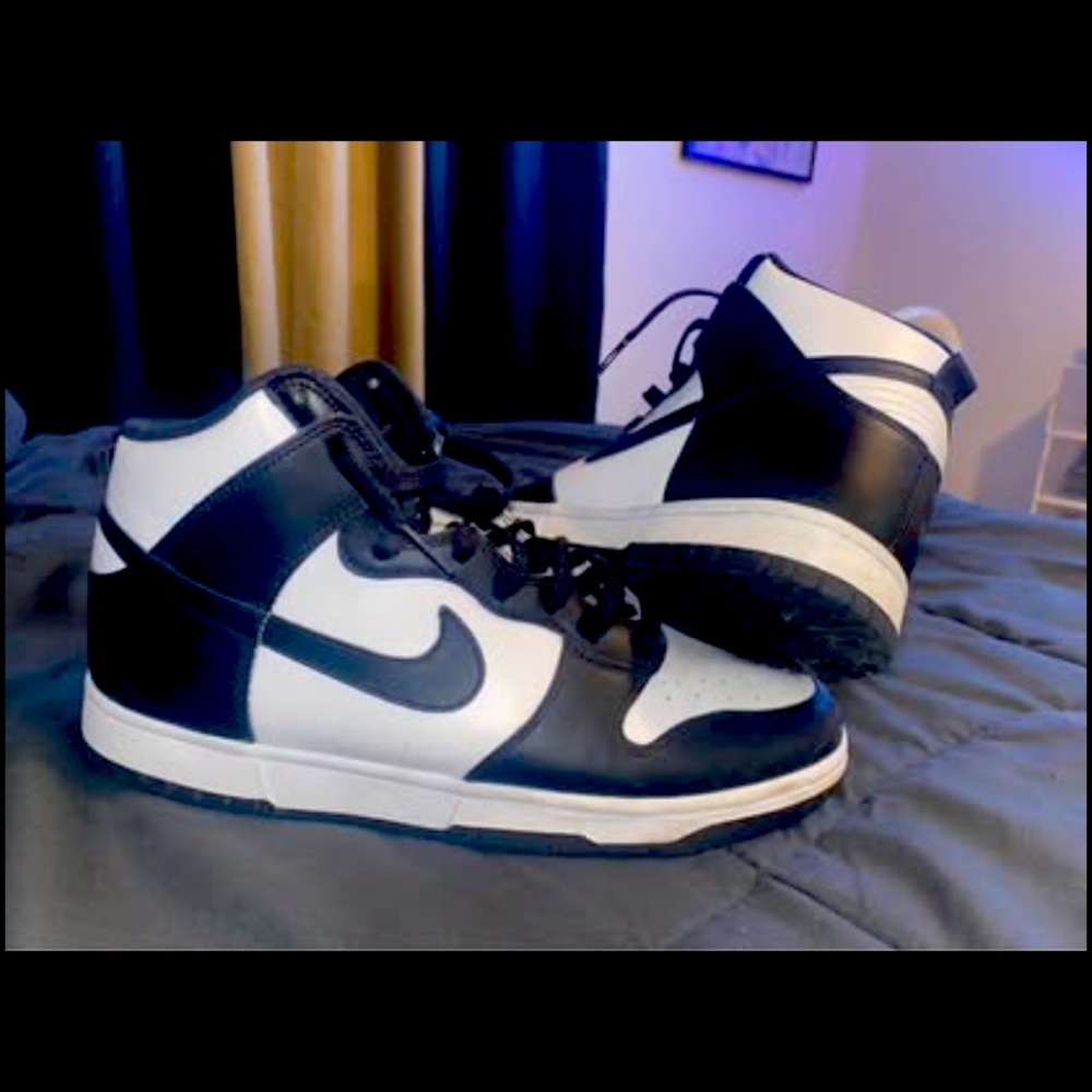 Black and White High-Top Sneakers